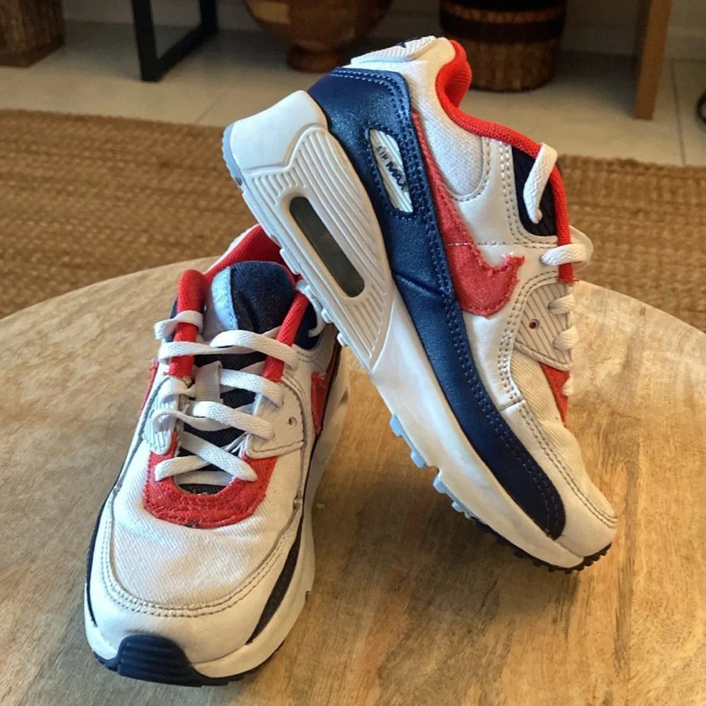 Nike Kids White Red Navy Air Max Sneakers